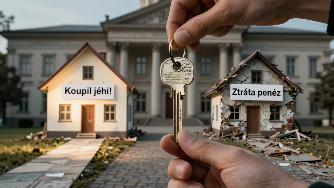 Klíč složený z právních podmínek a částek, vedoucí k dvěma cestám.