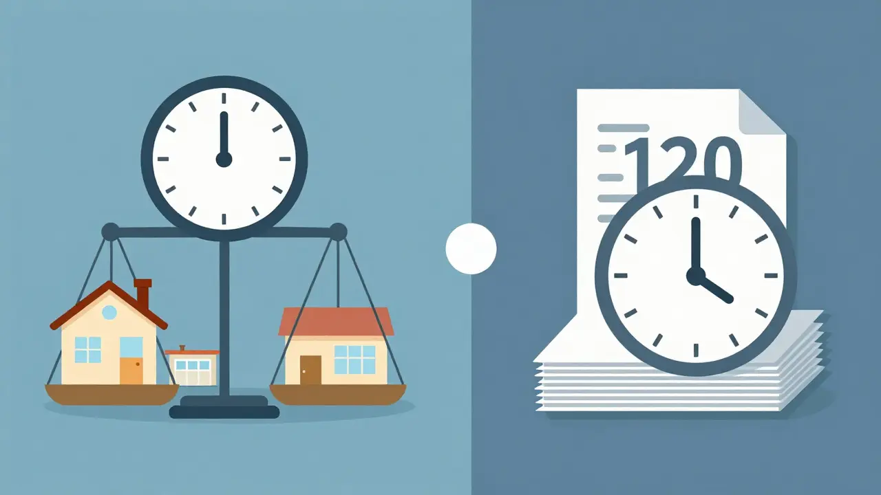 Váha porovnávající oznamovací a stavební řízení s časy a stavebními typy