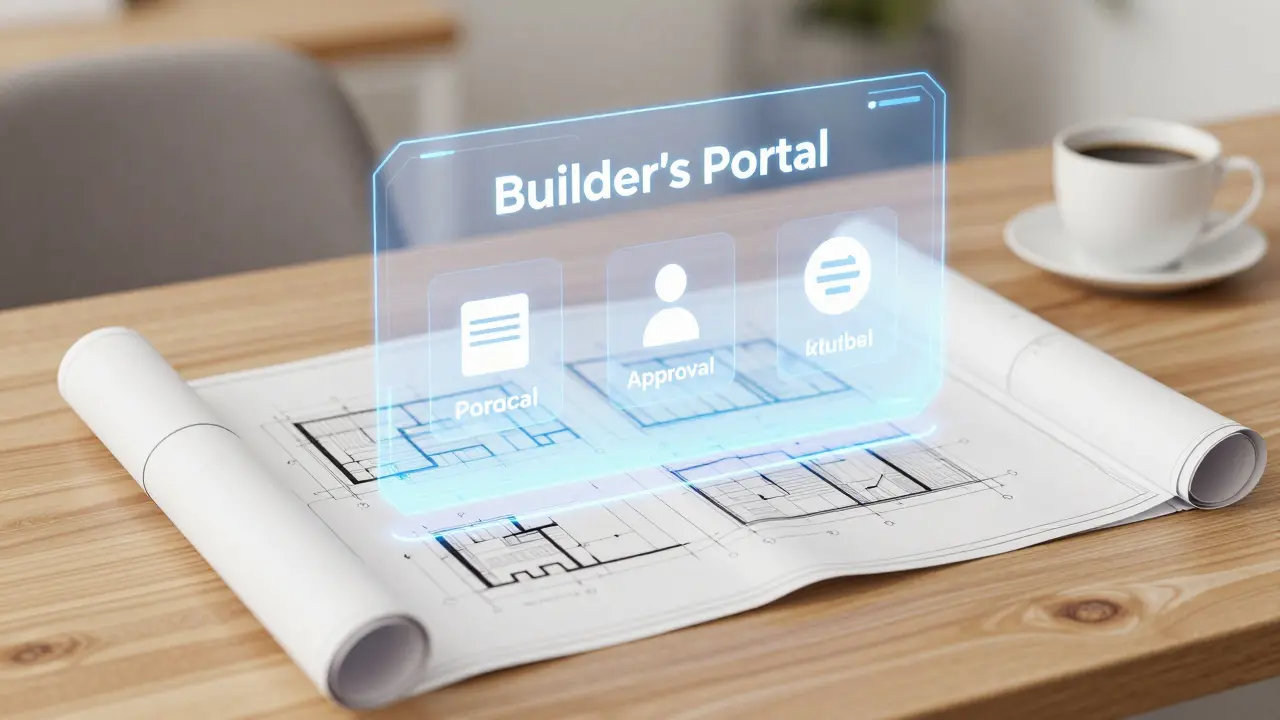 Digitální rozhraní portálu stavebníka nad architektonickými plány