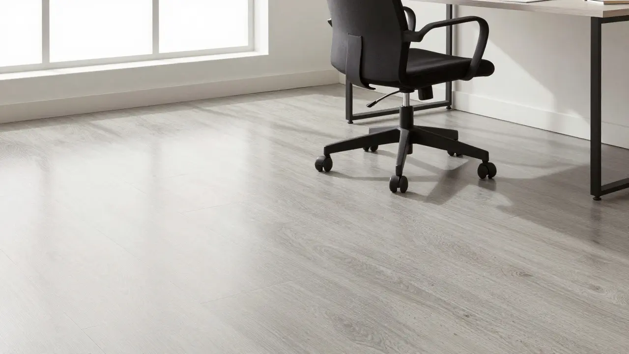 Moderní home office s odolnou SPC vinylem a ergonomickou židlí