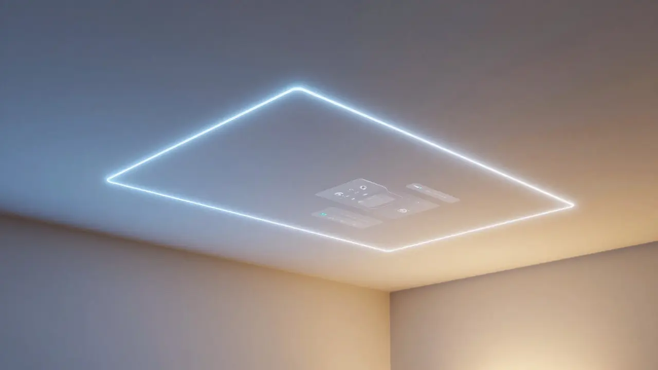 Abstract concept of smart lighting systems changing colors