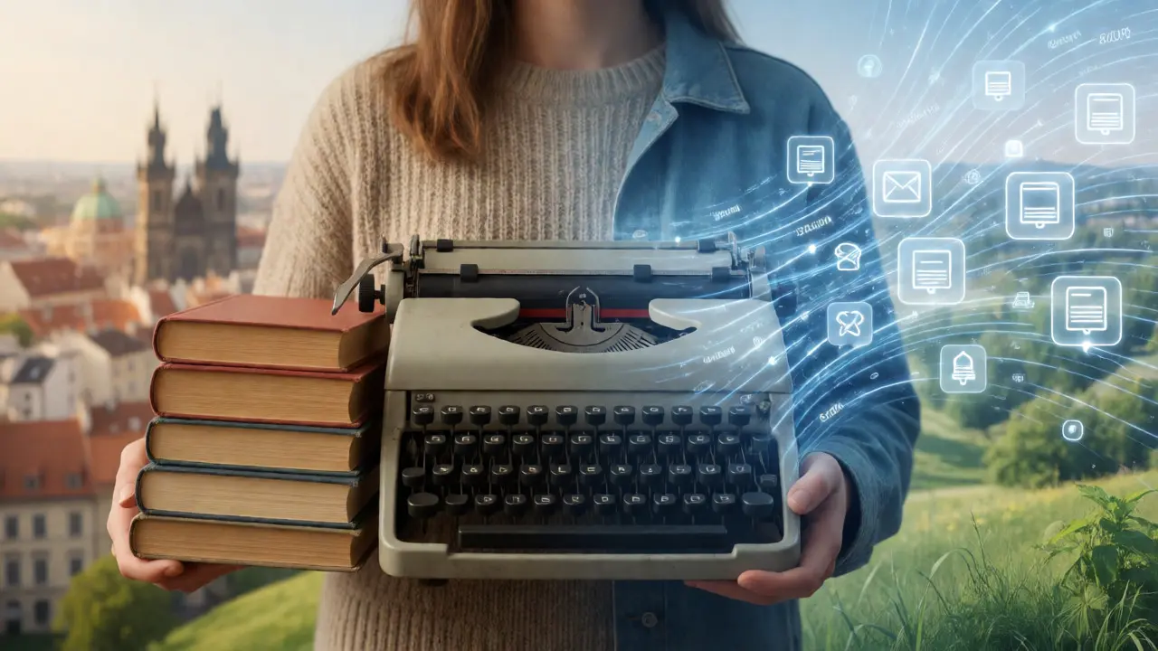 Konceptuální spojení fyzického nakupování z druhé ruky a digitálních platforem