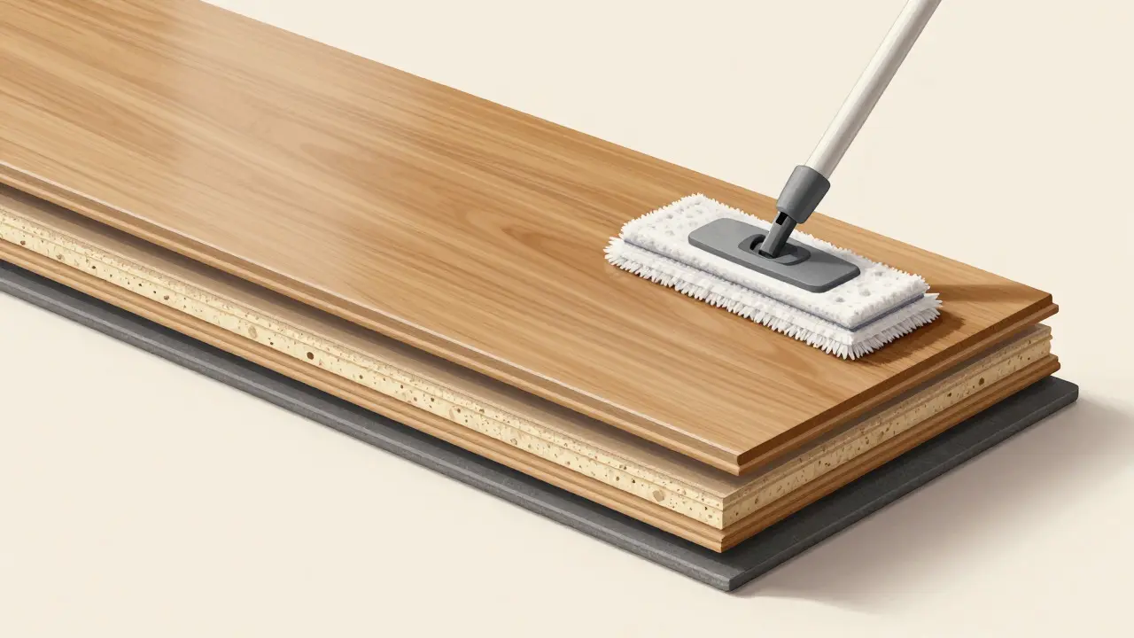 Přesný pohled na vrstvy kvalitní vinylové podlahy