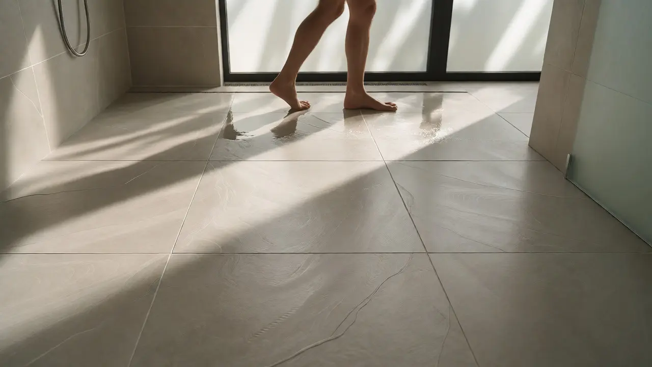 Bezpečná matná dlažba ve sprchovém koutě